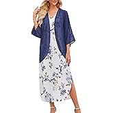 Honwenle Women's Summer Maxi Dress 2 Piece Outfit Sleeveless Loose Split Dresses with Cover up Casual Formal