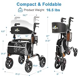 Walkers for Seniors, Rollator Walker with Seat, 350