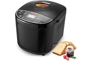 VEVOR Bread Maker, 19-in-1 2LB Dough Machine, Nonstick Ceramic Pan Automatic Breadmaker with Gluten Free Setting, Whole Wheat