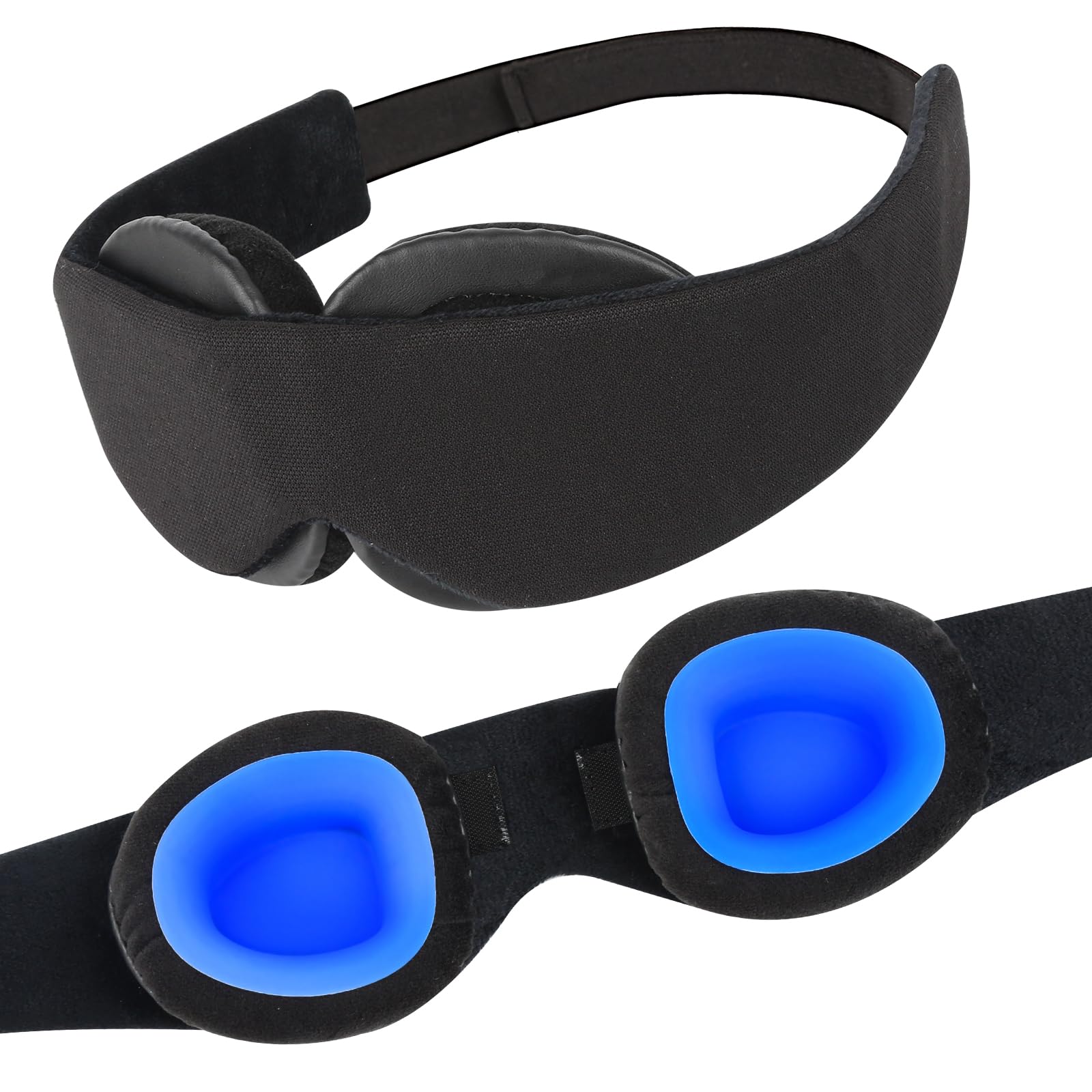 Photo 1 of 2026 Upgraded Sleep Mask for Dry Eyes – 100% Blackout Adjustable Eye Mask & Moisture Goggles – Soft & Comfortable Reusable Sleeping Mask for Men & Women – Ideal for Travel – Black