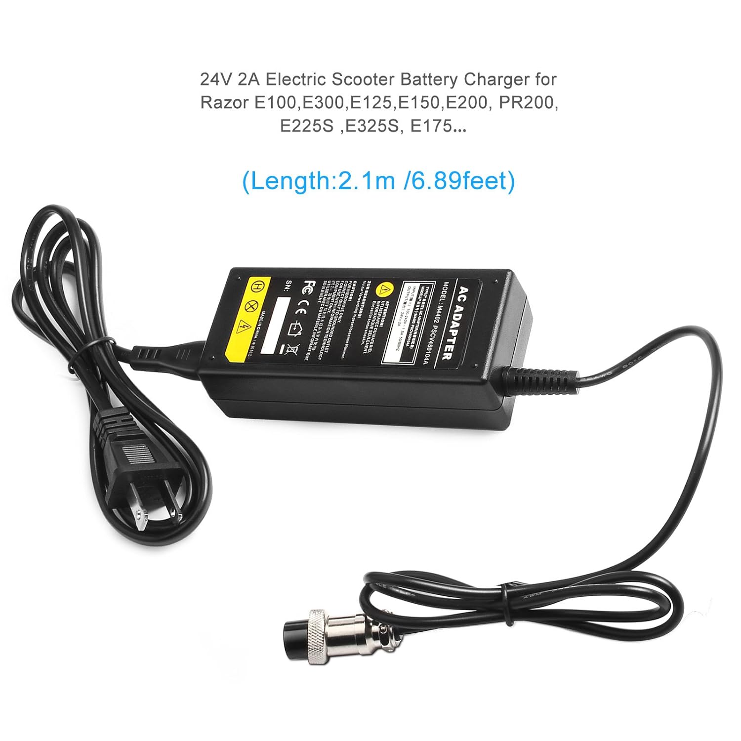 ARyee 48W 24V 2A Razor Electric Scooter Charger for E100 E125 E150 E200