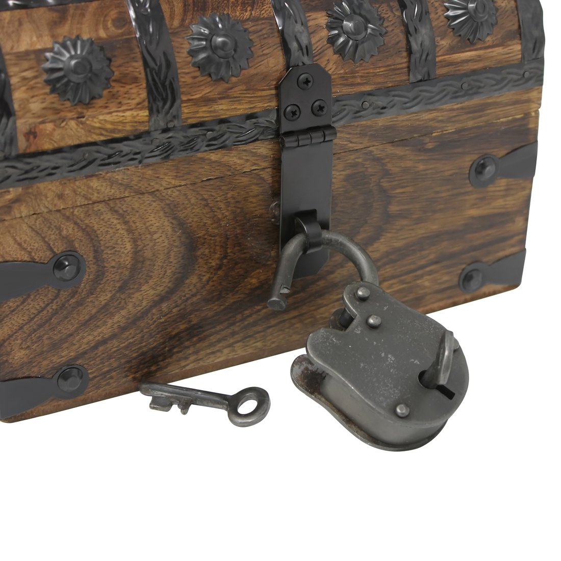 Nautical Cove Pirate Treasure Chest with Iron Lock and Skeleton Key