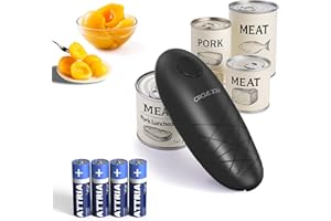 CIRCLE JOY Electric Can Opener, One-Touch Automatic Can Opening with Smooth Edges, Food Safety Handheld Battery-Operated Can 