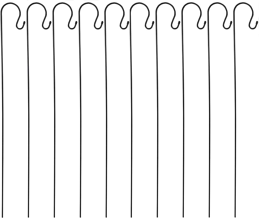 Selections Metal Shepherd's Crook Garden Hook 1m - Pack of 10