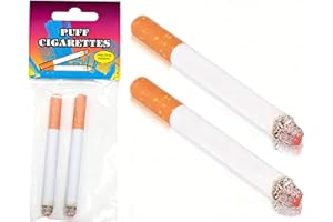 CLESEN Fake Puff Cigarettes Costume Accessory- That Blow Smoke- 3.25"- Durable & Realistic & Ideal for Themed Parties & Durable & Realistic- Ideal for Themed Parties& Theatrical Performances, （2 Pack）