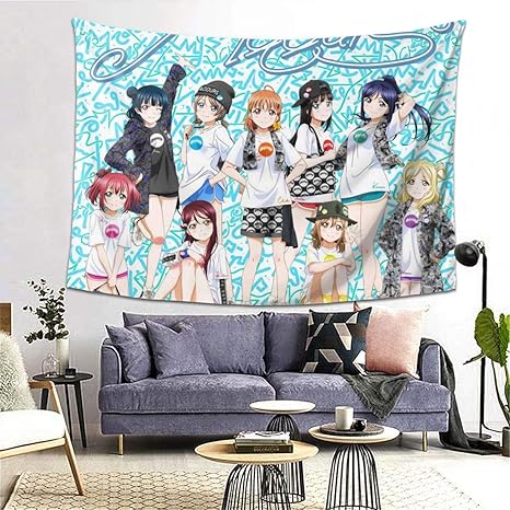 Amazon Co Jp おしゃれ ラブライブ サンシャイン 3 壁掛けタペストリー 欧米風 寝室 リビングルーム 壁飾り インテリア モダン 多機能 パーティー イベント リビング お店 個性ギフト お祝い 3ｘ152cm ホーム キッチン