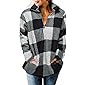 ZESICA Women's Plaid Long Sleeve Zipper Sherpa Fleece Sweatshirt Pullover Jacket Coat with Pockets
