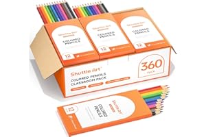 Shuttle Art 360 PCS Colored Pencils Bulk, 12 Assorted Colors, Pack of 30, Break-resistant, Pre-sharpened Colored Pencils for Kids, Bulk Pack School Supplies for Teachers & Students