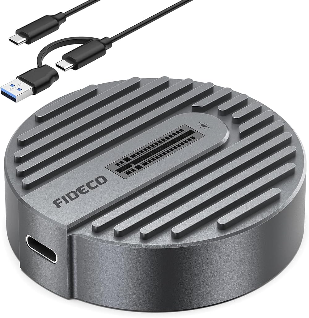 FIDECO M.2 NVMe SATA USB Adapter 10Gbps USB 3.2 Gen 2 NVMe SSD Reader USB C