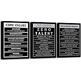 Inspirational Wall Art for Office Quotes Theme Wall Decor Ten Things That Require Zero Talent Motivational Canvas Prints Millionaire Mindset Poster Modern Home School Decor Framed[36" W X 16" H]