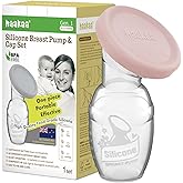 haakaa Manual Breast Pump Breastfeeding Pump with Food Grade Silicone Cap (Blush) 4oz/100ml