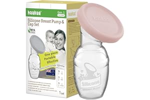 haakaa Manual Breast Pump Breastfeeding Pump with Food Grade Silicone Cap (Blush) 4oz/100ml