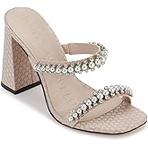 Karl Lagerfeld Paris womens Rayan Embellished Block Heel Sandal
