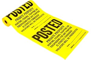 Hy-Ko Products TSR-100 Posted Private Property Tyvek Sign Roll 11" x 11" Yellow, 100 Pieces