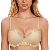 Wingslove Women's Push Up Bra Padded Comfortable Plunge T Shirt Bras Underwire Support Lift Up Add One Cup