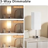 Aooshine Touch Control Bedside Lamps Set of 2 3-Way Dimmable USB-C Ports view 2