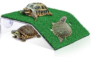 Large Turtle Basking Platform, 2-in-1 Floating Dock with Ramp for Aquatic Turtles Reptiles and Amphibians, Easy to Install Ba