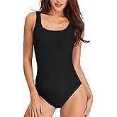 HAIVIDO Women's One Piece Swimsuits Athletic Modest Sport Bathing Suits Scoop Neck U Back Training Racing Swimwear