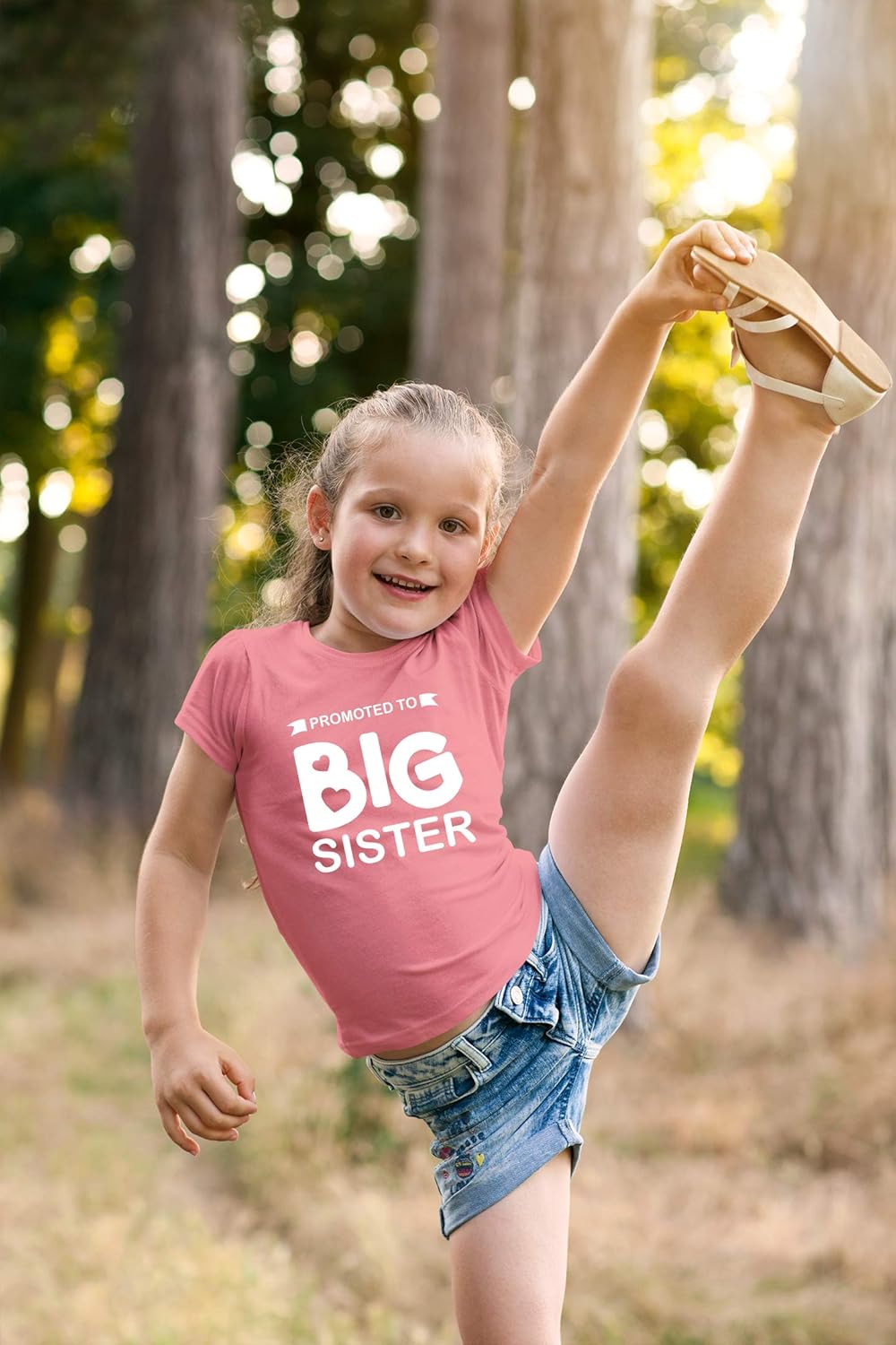 Promoted to Big Sister Shirt for Little Girls Toddler Baby Announcement Outfits: Clothing