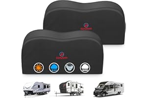 M COMNOVA OUTDOORS Comnova RV Tire Covers 2 Pack - 600D Dual Axle Tire Cover for Camper RV Trailer Truck, Waterproof Heavy Duty Fade-Resistant Dual Wheel Protector Cover, Fits Tire Diameters 27-29 Inch