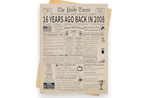 WOWBEFUN Sweet 16 Birthday Card, Sweet 16 Birthday Gift, for Girls, Sweet 16 Birthday Decorations, for Boys, Unique Gifts Ideas, for 16 Year Old, Greeting Card for Son, Daughter, Back In 2008