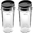 BA-NNJ16OZ/2 Single Serve 16-Ounce Cup Set for BL660, BL663, BL740, BL770 BL771 BL772, BL780, BL810, BL820, BL830 Professional Blender (Pack of 2), 16 Ounce, Clear Single Serve Cup and Lid