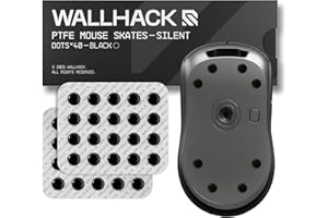 Wallhack PTFE Dot Silent Mouse Skates | Premium Universal Skates for Gaming Mice | Ultra-Smooth Glide on Cloth & Glass Pads |