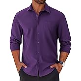COOFANDY Mens Long Sleeve Button Down Shirts Casual Untucked Shirts for Men Dress Shirts Beach Wedding Shirts