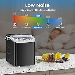 ZUNMOS Countertop Ice Maker, 9 Cubes in Only 6