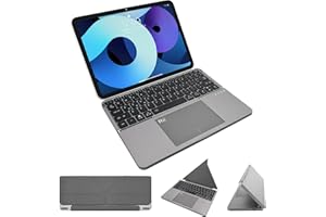 Rii Foldable Bluetooth Keyboard with Large Touchpad,Portable Wireless Keyboard RK810, Compact Folding Keyboard with Case Stan