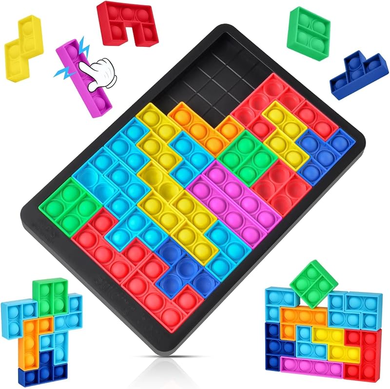 Ainiv Pop Puzzle Push It Fidget Toy Silicone Brain Teaser Game
