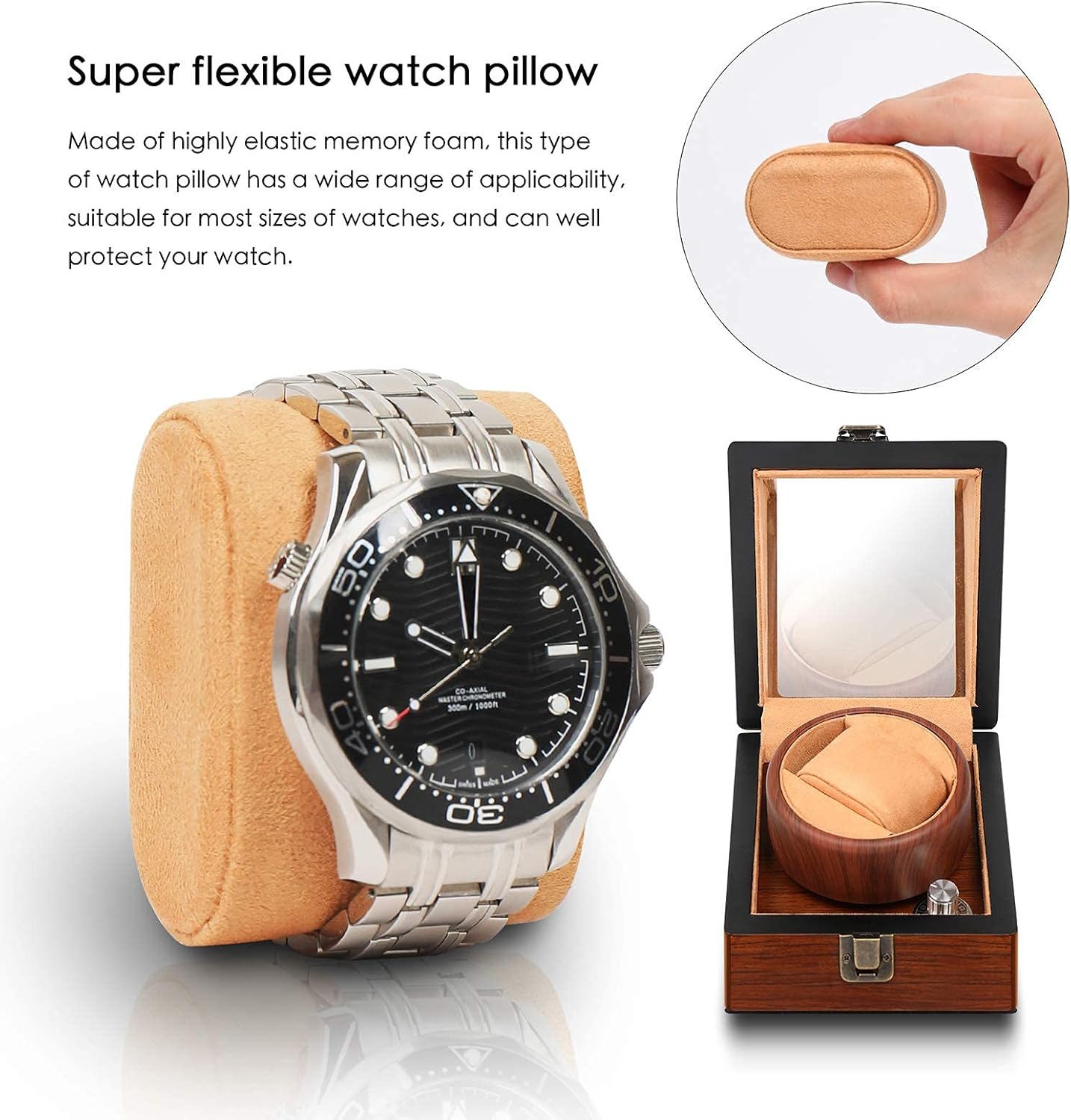 Wooden Watch Winder for Automatic Watches with Lock Super Quiet Motor Watch Winder Box Single: Sen Moer: Watches