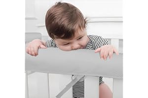 GENERIC Crib Rail Covers for Teething, Breathable Liner for Crib Mesh (Grey)