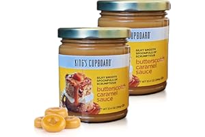 King's Cupboard Butterscotch Caramel Sauce and Gourmet Dessert Topping - (2 pack) Ice Cream Topping, Dessert Sauce, Syrup Perfect For Baking