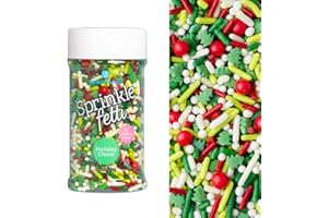 Sweets Indeed Sprinklefetti Holiday Cheer Dye Free Christmas Sprinkles – 2.4 oz Jar | Red, Green & White Tree Mix | No Artificial Dyes | Festive Cupcake, Cookie & Cake Decorations