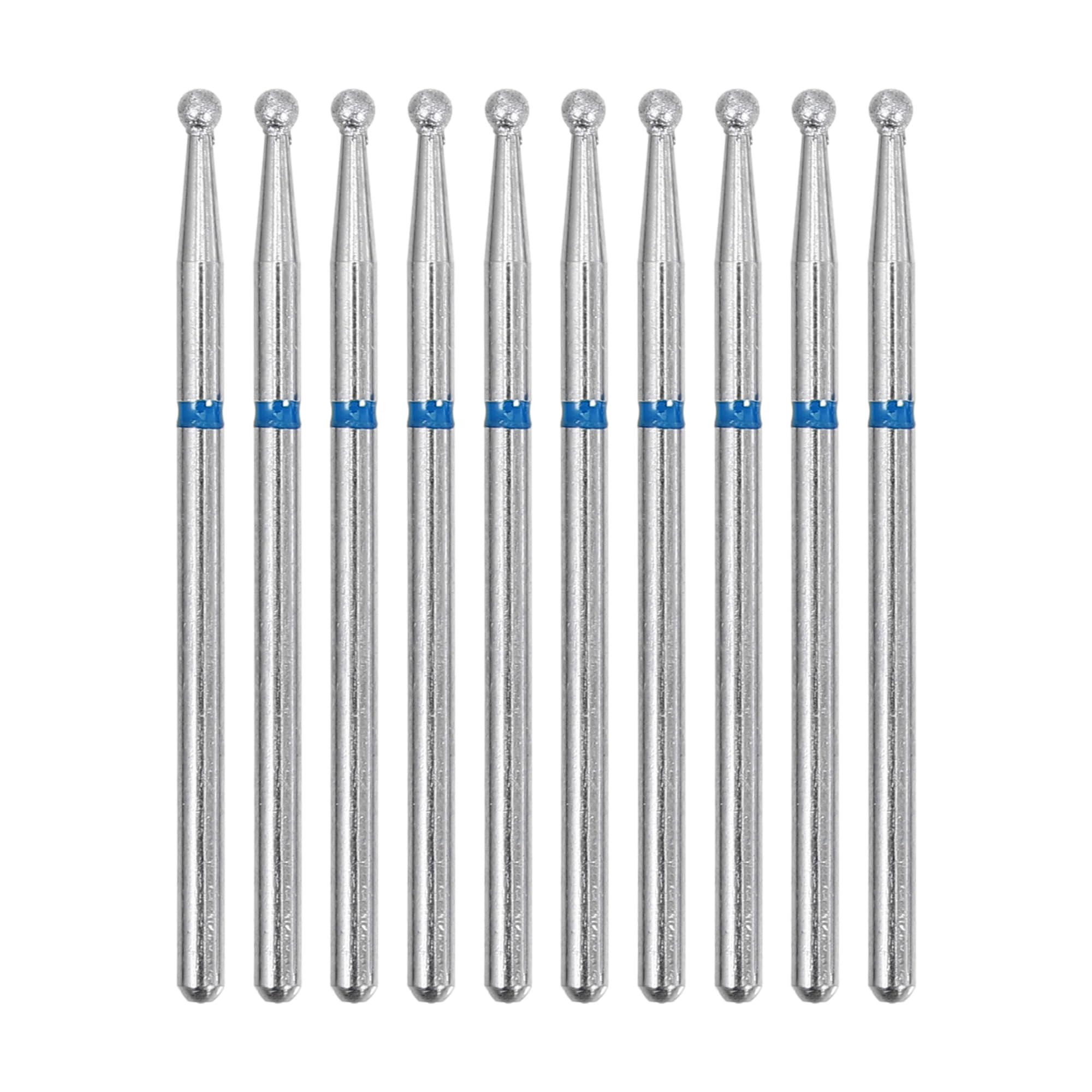 VOCOSTE 10 Pcs Emery Nail Drill Bits Set for Acrylic Nails, 3/32 Inch Nail Art Tools, Manicure Pedicure Shapen Remove Tools, 44.3mm Length, Blue