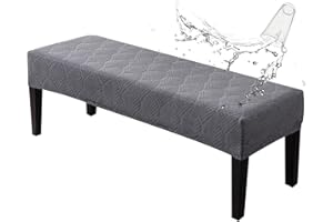 GENINA Waterproof Dining Room Bench Covers, Stretch Jacquard Bench Seat Protector Cover, Rectangular Bench Cover for bedrooms, Living Rooms, Kitchens, Removable, Washable