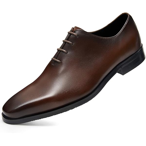Amazon.com | FRASOICUS Men's Dark Brown Leather Oxford Dress Shoes (7, US  Footwear Size System) - Formal Occasion Attendees