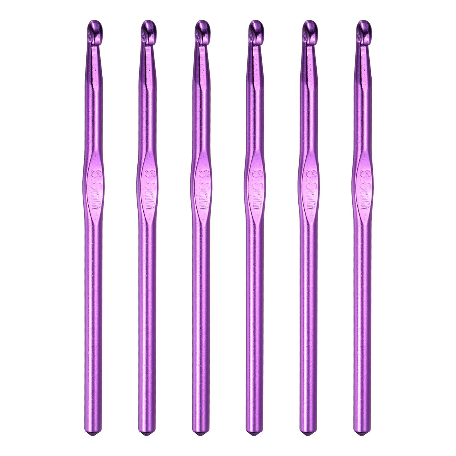 PATIKIL 6Pcs 6.5mm Aluminum Crochet Hook Knitting Crochet Needles with Size Dark Purple — image 1