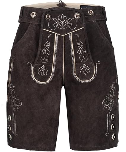 Tracht & Pracht - Damen 100% Wildleder - Trachtenlederhose Kurz - Lederhose