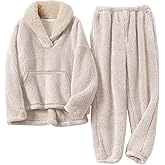 Rousytn Girls Fuzzy Fleece Pants Set Winter Fluffy 2 Piece Outfits Flannel Pullover Sweatshirt Sets Sweatsuit 5-14 Years