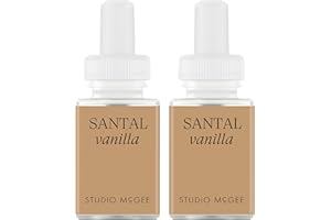 Pura x Studio McGee Home Scent Refill - Smart Air Diffuser - Up to 120-Hours of Luxury Fragrance per Refill - Home Essential - Clean & Safe Diffuser Fragrance - 2 Pack, Santal Vanilla