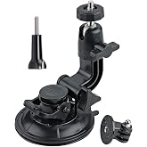 ASOCEA Action Camera Suction Cup Mount Windshield Camera Holder | Tripod Adapter with 1/4" Screw for Gopro Hero 13 12 11 10 9/AKASO EK7000/Brave 4/Dragon Touch/DJI OSMO/Insta360 X3 x2/ODDV