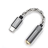 BQEYZ LIN Type C to 4.4mm DAC Adapter, CX31993 HiFi Headphone Audio Dongle | Supports 32bit/384kHz lossless audio, portable Jack headphone amp, compatible with USB-C smartphones, silver housing