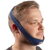 LifeSource Made in USA Chin Strap for Snoring &ndash; Adjustable Anti-Snoring Chin Strap, Breathable &amp; Comfortable, Latex-Free, Universal Fit for Men &amp; Women, Sleep Apnea Support, Navy