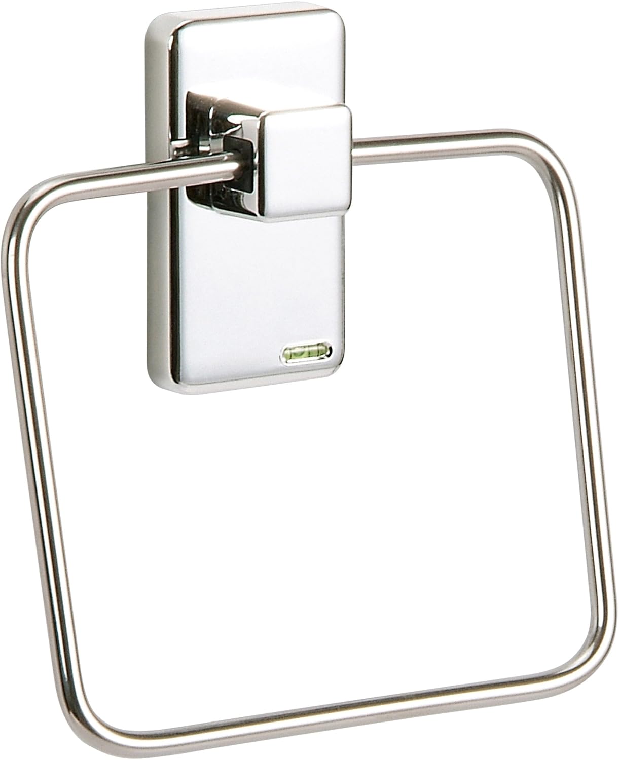Ideal Bath Chrome Square Towel Ring Holder Hanger 14cm Wall Mounted 3MAdhasive Backing, Towel