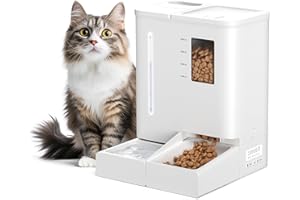 DUDUPET All in One Automatic Cat Feeder and Water Dispenser, 4L Cat Water Dispenser + 5L Cat Food Dispenser,Auto Cat Feeder with Freshness Preservation