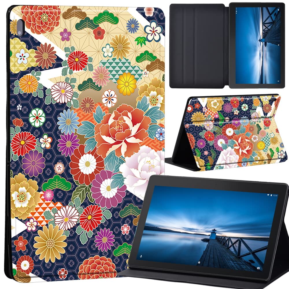 Cartoon Case for Lenovo Tab M10 TB-X605F/ TB-X605L/ TB-X505F/ TB-X505L - Leather Tri-Fold Stand Cover Case for Lenovo Tab M10 10.1-Inch Tablet (flower01)