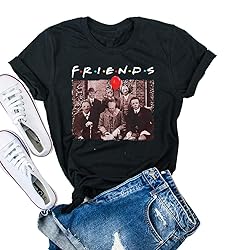 Friends Halloween Shirts for Women Scary Movies