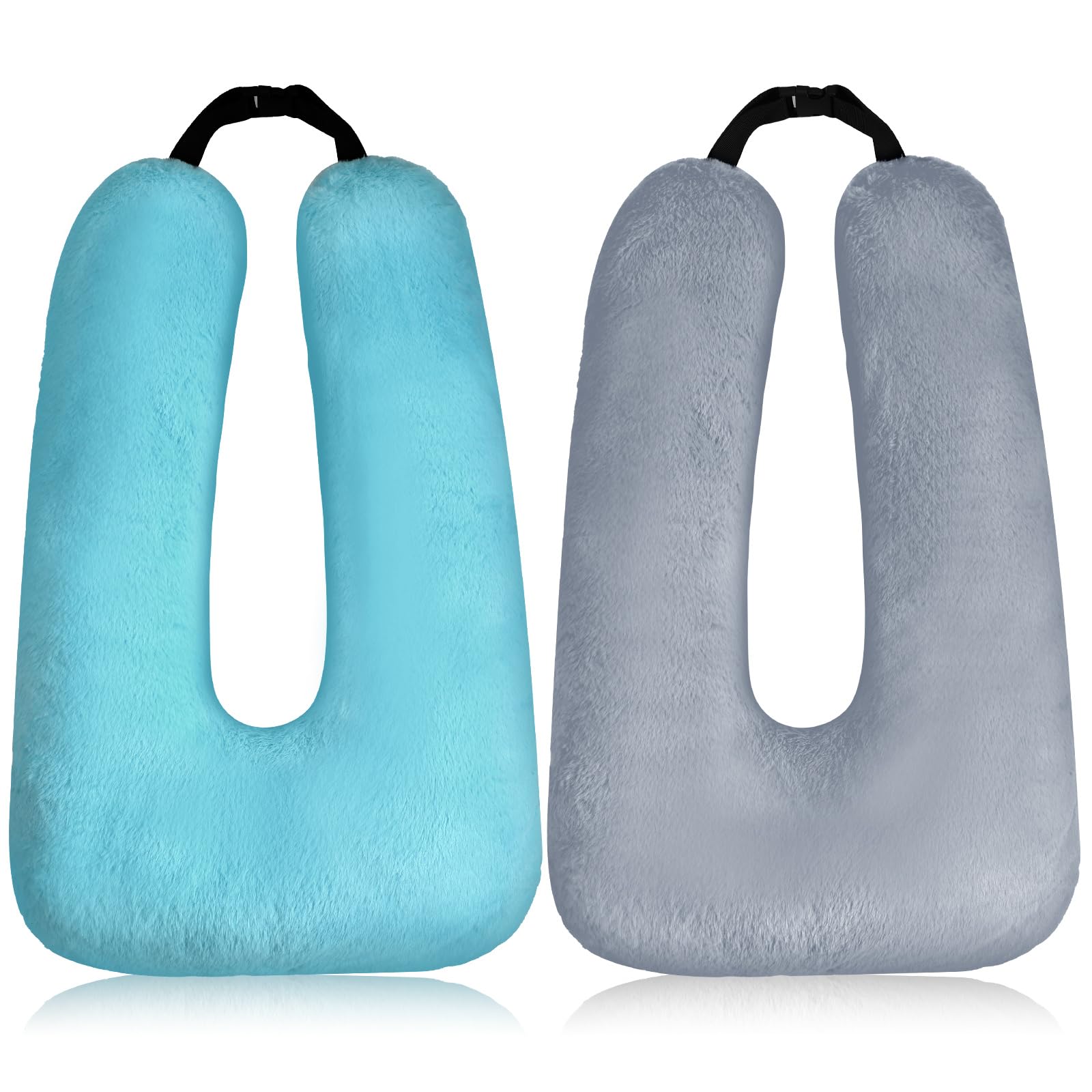 Photo 1 of Barydat 2 Pcs Car Travel Pillow for The Back Seat 28 x 18 in Sleeping Reading Pillows for Long Distance Travel Car Cushion for Kids Adults Head and Body Support U Shaped Pad for Travel(Gray, Green)